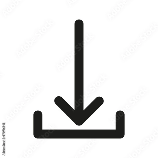 Fototapeta Download icon. Arrow pointing down. File transfer symbol. Vector illustration.