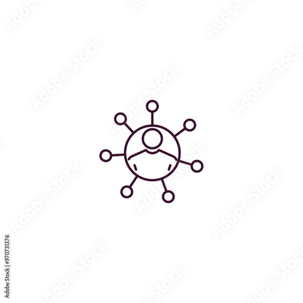 Fototapeta networking outline icon. Linear vector from internet security concept. Thin line networking icon isolated on white background