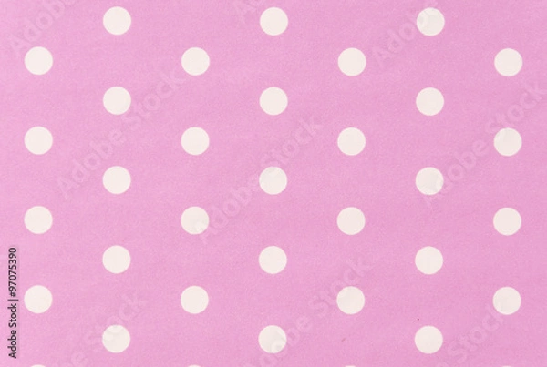 Fototapeta white polkadot with pink background