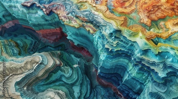 Fototapeta Predicting Underground Aquifer Extent Using Data Layers A Geologist's Approach. Concept Geology, Data Analysis, Underground Aquifer, Mapping, Hydrogeology