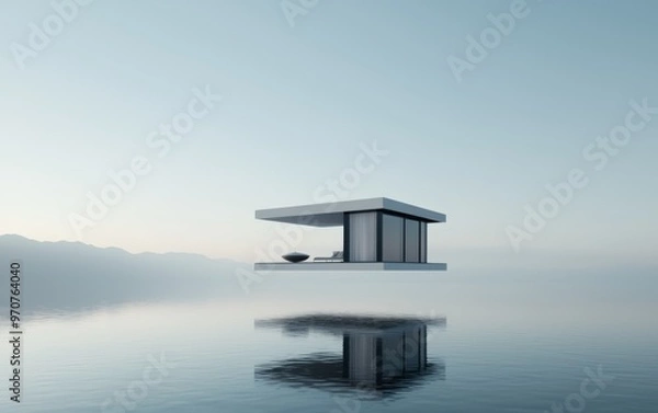Fototapeta How can the floating house be used as the setting for a magical realist story, where gravity and reality don t follow normal rules