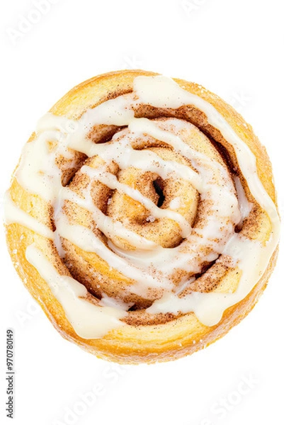 Obraz Sweet cinnamon roll with icing