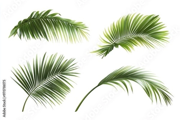 Obraz palm leaves isolated on white background