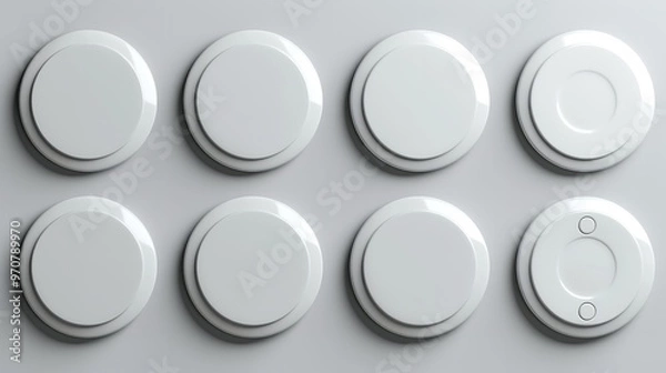 Obraz Buttons for User Interface Simple Circle 3D Modern Design