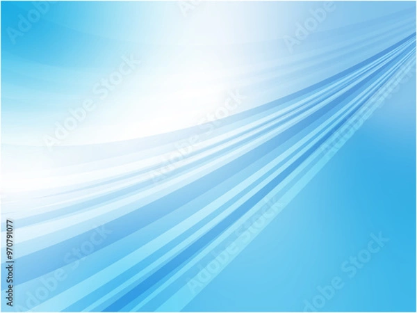 Obraz 鮮やかなグラフィックの波形アブストラクト背景_ライトブルー