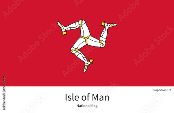 Obraz National flag Isle of Man with correct proportions, element, colors