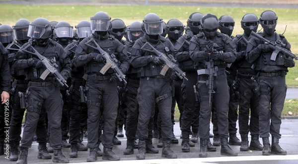 Obraz Special police team in action