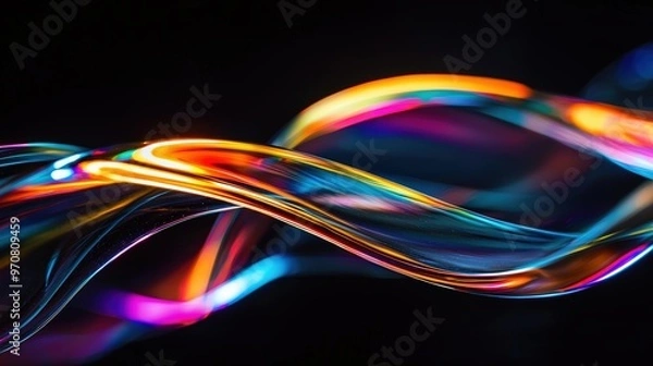 Obraz Abstract colorful light waves