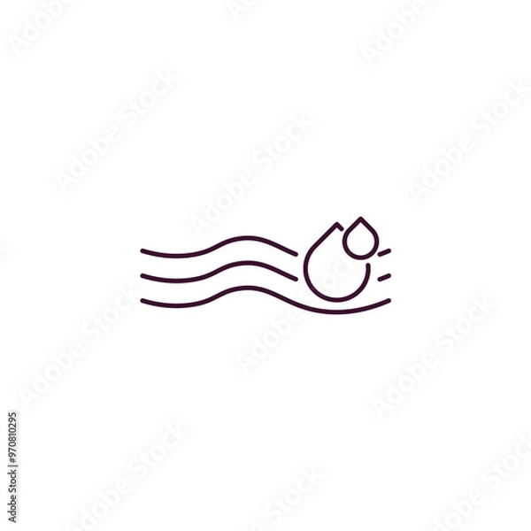 Fototapeta humidity outline icon. Linear vector from weather concept. Thin line humidity icon isolated on white background