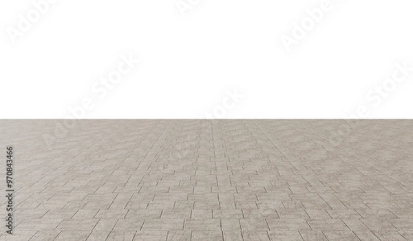 Fototapeta Empty pedestrian road rock sidewalks in PNG isolated on transparent background..