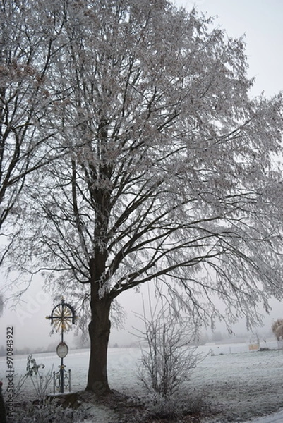 Obraz Wegkreuz, Cross in Winter