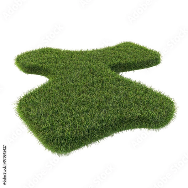 Obraz Green grass patch isolated