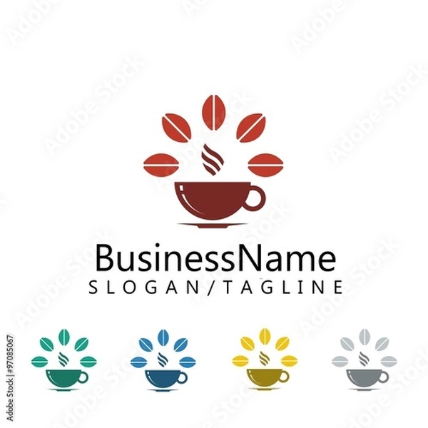 Fototapeta Coffee Cafe logo icon vector
