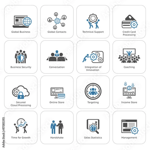 Obraz Flat Design Business Icons Set.