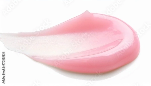 Fototapeta Pink cosmetic cream gel texture is forming a background with copy space on a white background