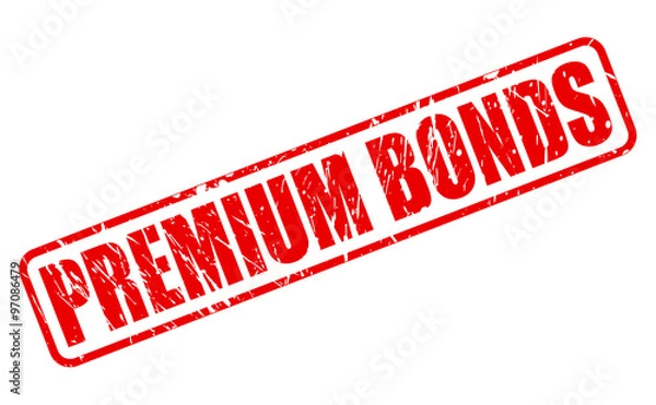 Obraz PREMIUM BONDS red stamp text