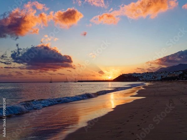Fototapeta sunset on the beach