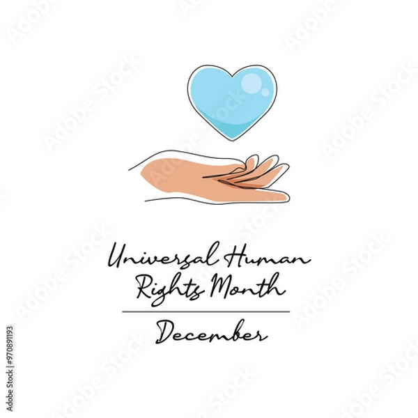 Fototapeta line art of Universal Human Rights Month good for Universal Human Rights Month celebrate. line art.