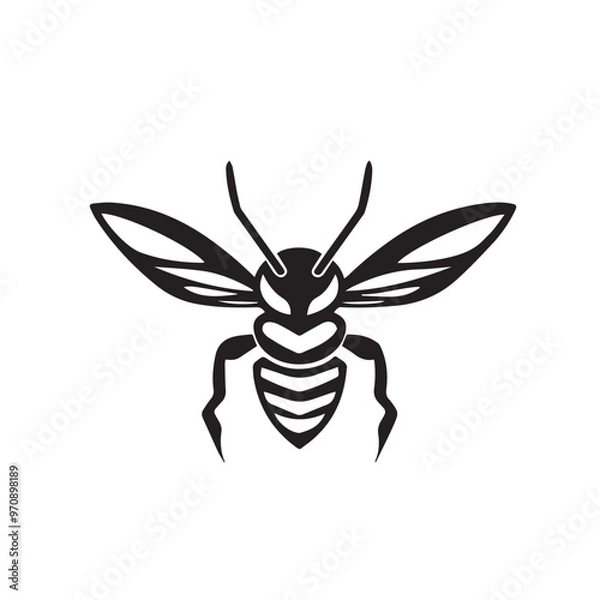 Obraz Wasp in cartoon, doodle style . Image for t-shirt, web, mobile apps and ui. Isolated 2d vector illustration in logo, icon, sketch style, Eps 10, black and white. AI Generative