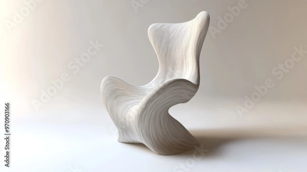 Fototapeta Unusual Whimsical Shaped Chair on Clean White Background