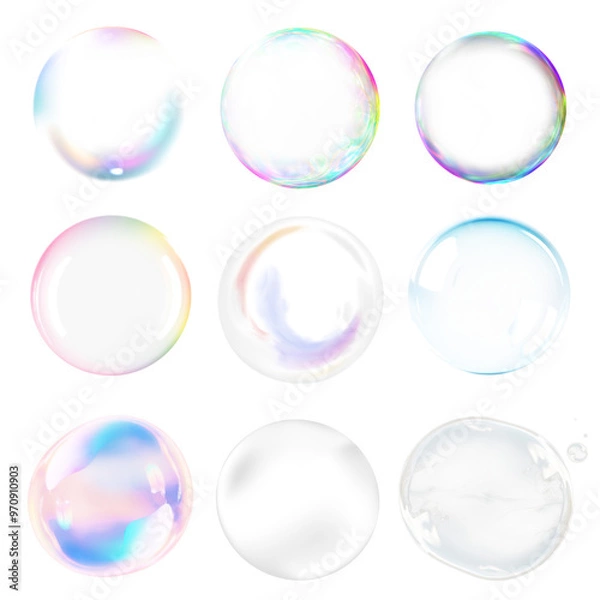 Fototapeta PNG bubble effect set, transparent background