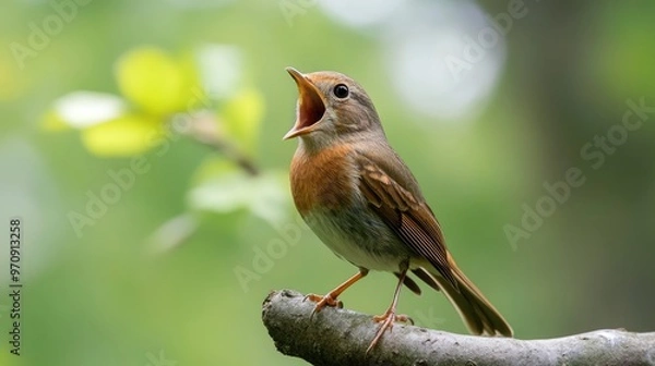 Obraz Singing Robin on a Branch