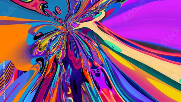 Obraz Colorful psychedelic and fluid abstract background for music