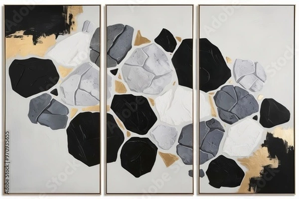 Obraz  A sophisticated abstract triptych wall art