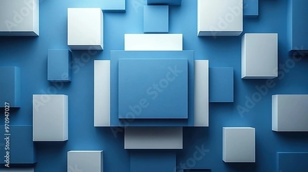 Obraz Abstract 3d square shape futuristic object colourfull