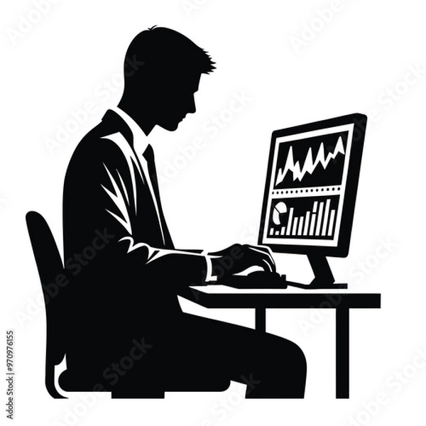 Fototapeta Statistician Silhouette