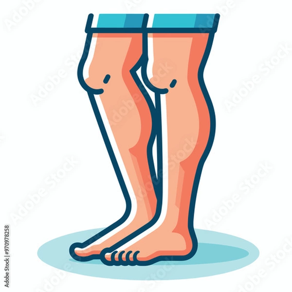 Fototapeta Cartoon human legs illustration  vector graphic of lower body in flat design