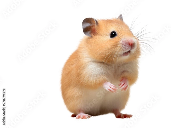 Obraz Realistic Hamster image on transparent background. Ai generated.