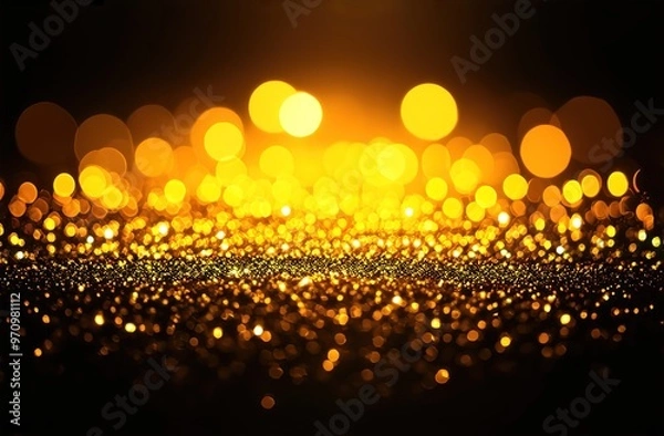 Obraz background with golden bokeh lights