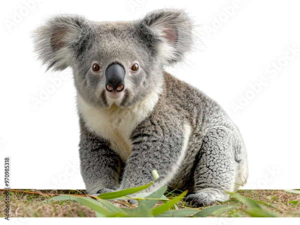 Obraz Realistic koala image on transparent background. Ai generated.