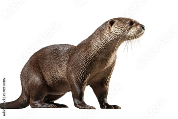Obraz Realistic Otter image with a transparent background. Ai generated.