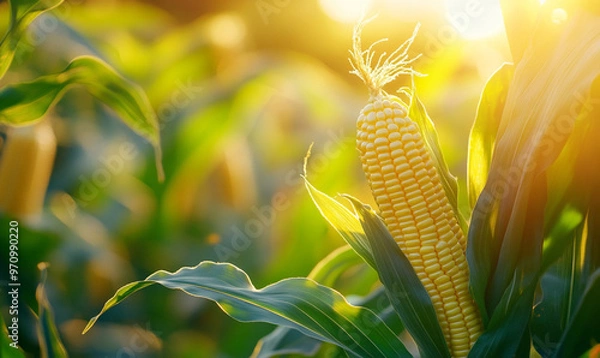 Obraz corn in the field.  corn on the cob