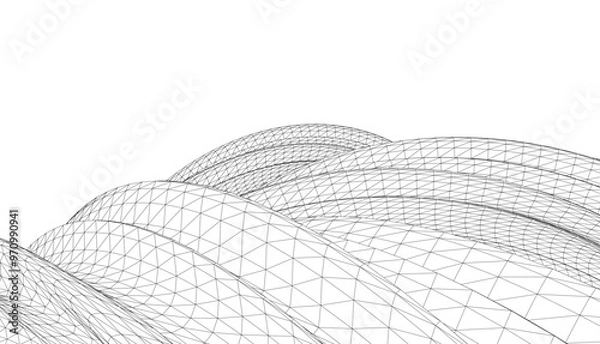 Fototapeta abstract buildings, architectural drawing 3d