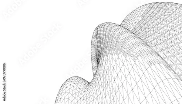 Fototapeta abstract buildings, architectural drawing 3d