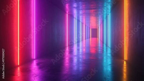 Obraz Neon Light Corridor