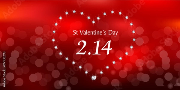 Fototapeta バレンタイン　ハート　光　背景