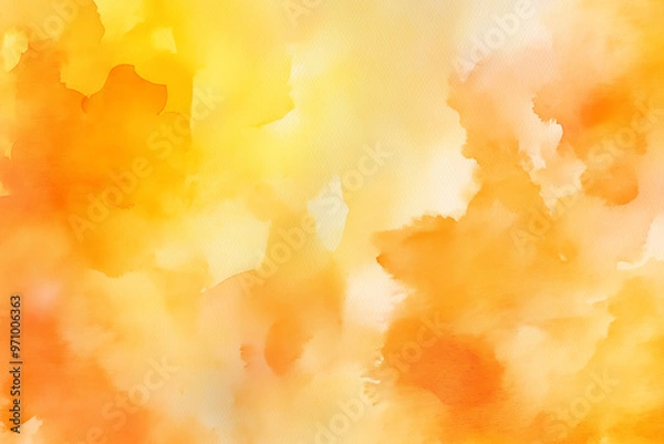 Fototapeta 黄色とオレンジの水彩テクスチャ, 背景素材