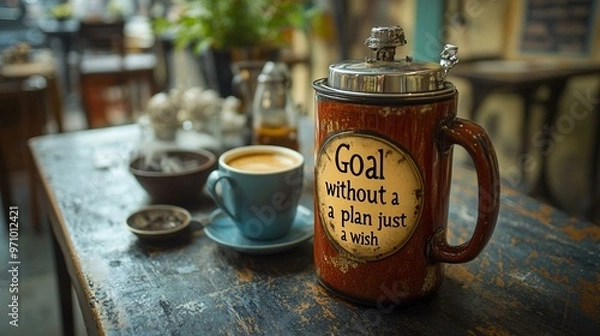 Fototapeta this A motivational quote “Goal without a plan is just a wish” displayed on a stylish, inspiring background.