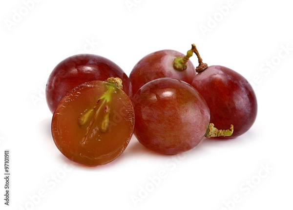 Obraz Red grape isolated on white, clipping path included