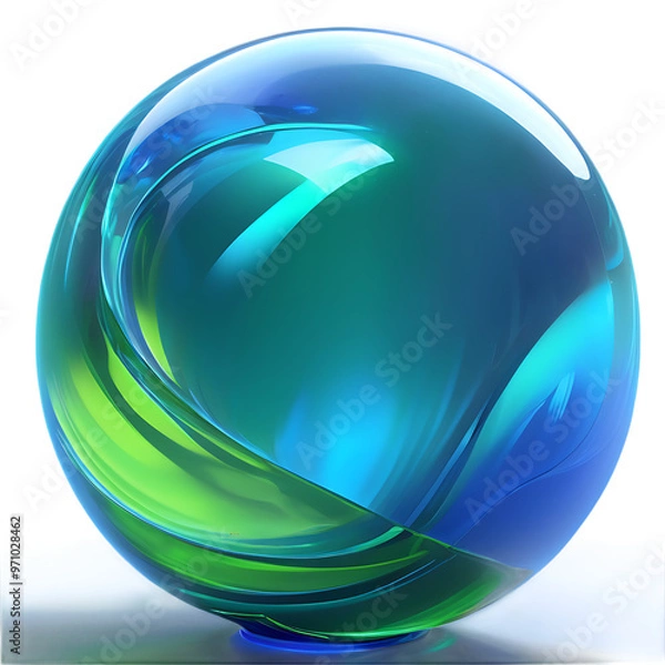 Obraz abstract blue sphere on transparent background