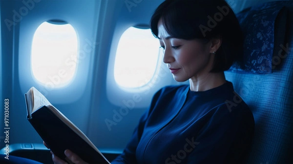 Fototapeta 読書に没頭する女性