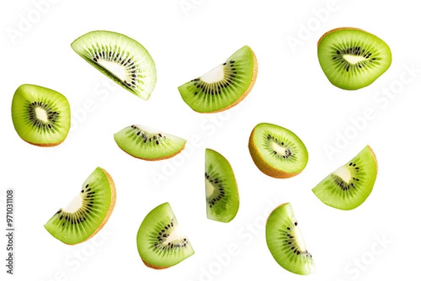 Obraz kiwi slices isolated on white background