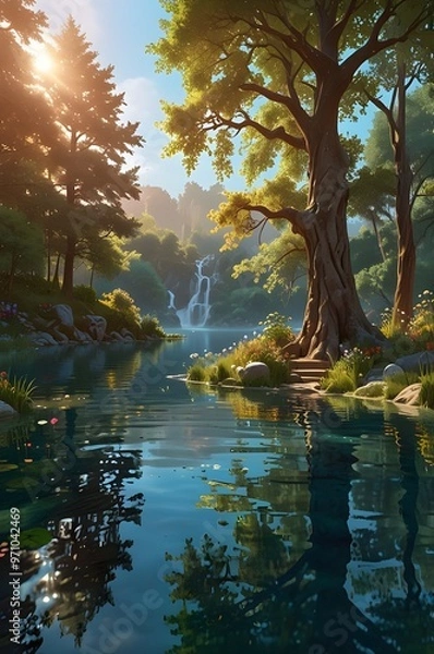 Fototapeta reflection in water