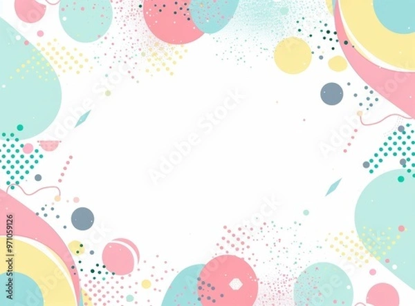 Fototapeta A colorful background with stars and a white frame