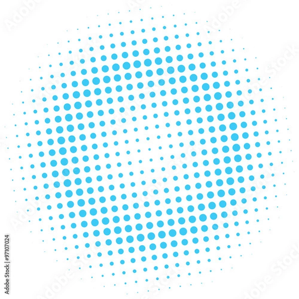 Obraz Abstract halftone blue and white vector background