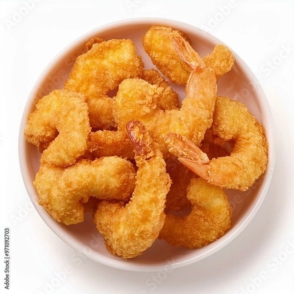 Fototapeta breaded shrimp, isolated on white background.